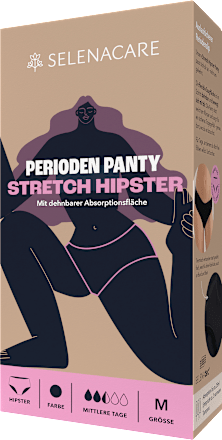 Periodenunterwäsche Stretch Hipster schwarz, Gr. M SELENACARE