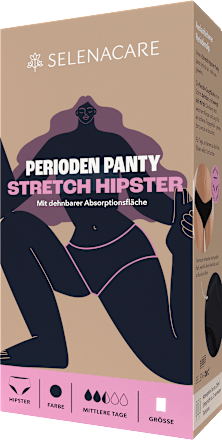 Periodenunterwäsche Stretch Hipster schwarz, Gr. L SELENACARE