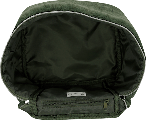 Kosmetiktasche rund in Felloptik dunkelgrün manòu