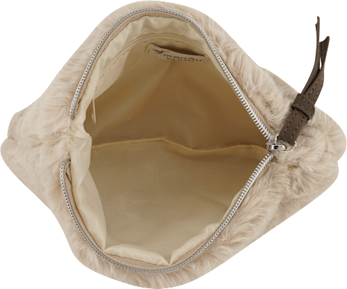 Kosmetiktasche mit Herz-Motiv beige manòu