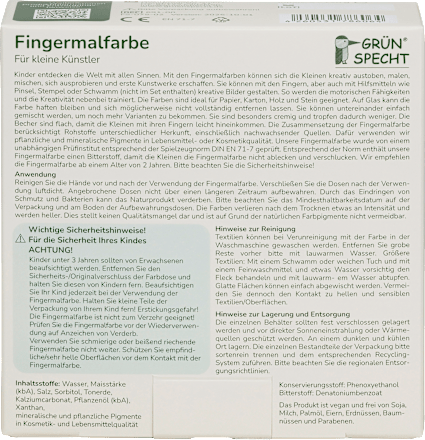 Fingermalfarbe Set (4 x 120 g) Grünspecht