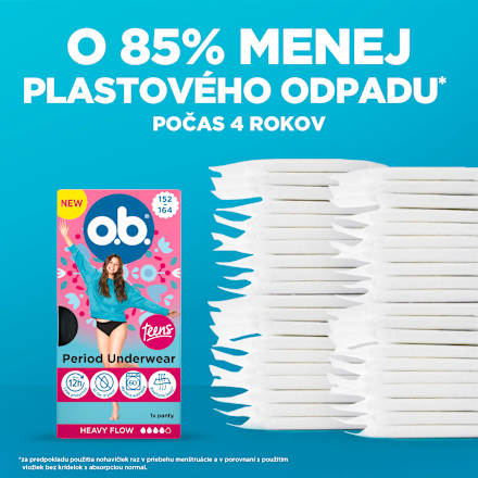 Menštruačné nohavičky teens, veľ 152-164 Heavy Flow o.b.