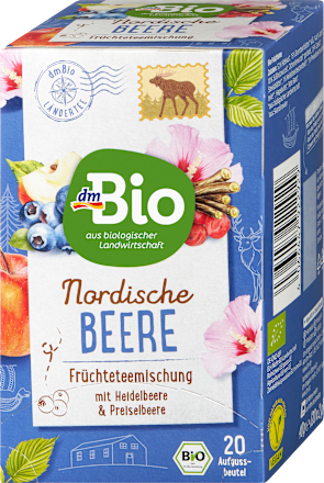 Früchtetee, Nordische Beere mit Heidelbeere & Preiselbeere (20 Beutel) dmBio