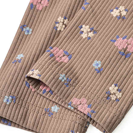 Leggings mit Blumen-Muster & Ripp-Struktur, braun, Gr. 116 ALANA