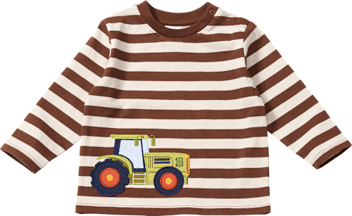 Langarmshirt mit Traktor-Applikation, braun & beige, Gr. 80 ALANA