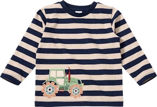 Langarmshirt mit Traktor-Applikation, blau & beige, Gr. 92 ALANA