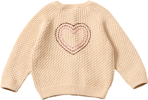 Strickjacke mit Herz-Stickerei, beige, Gr. 92 ALANA