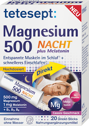 Direkt Sticks Magnesium 500 plus Melatonin tetesept