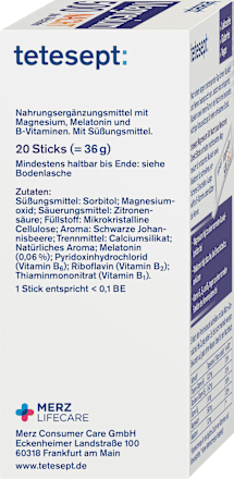 Direkt Sticks Magnesium 500 plus Melatonin tetesept