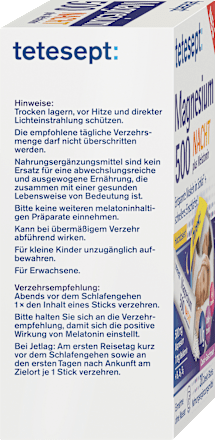 Direkt Sticks Magnesium 500 plus Melatonin tetesept