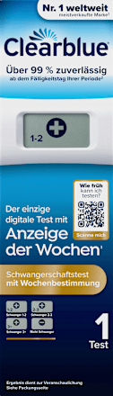 Schwangerschaftstest mit digitaler Anzeige der Woche Clearblue