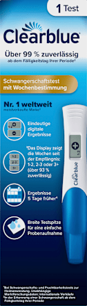 Schwangerschaftstest mit digitaler Anzeige der Woche Clearblue