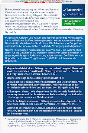 Magnesium 500 + Calcium + Kalium Doppelherz