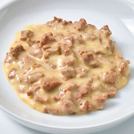 Cibo umido per gatti Exquisit, ricco di pollo in salsa di formaggio DEIN BESTES