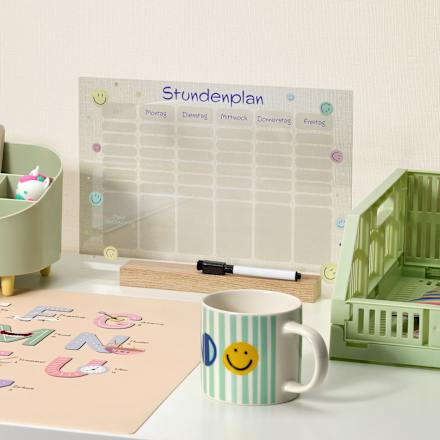Stundenplan aus Acryl mit Holzstandfuß & Stift, DIN A4 dm home