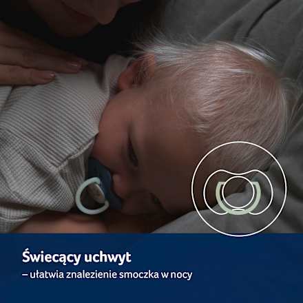 Smoczek silikonowy dynamiczny 18+ m Night & Day Boy LOVI
