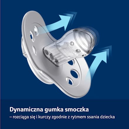 Smoczek silikonowy dynamiczny 18+ m Night & Day Boy LOVI