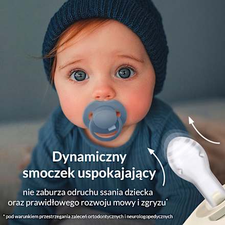 Smoczek silikonowy, dynamiczny Prime 6-18m Ivory Glow/Blush Glow LOVI