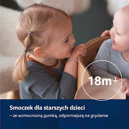Smoczek silikonowy dynamiczny 18+ m Night & Day Boy LOVI