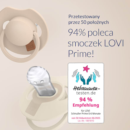 Smoczek silikonowy, dynamiczny Prime 6-18m Ivory Glow/Blush Glow LOVI