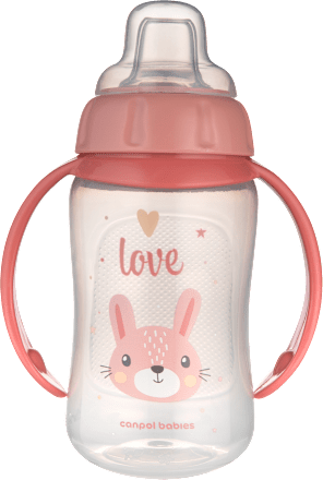 Kubek treningowy z miękkim ustnikiem 320 ml Cute Animals różowy Canpol babies