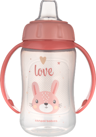 Kubek treningowy z miękkim ustnikiem 320 ml Cute Animals różowy Canpol babies