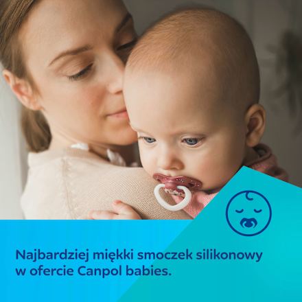 Smoczek silikonowy, symetryczny Light Touch 18m+ Sleepy Koala, niebieski Canpol babies