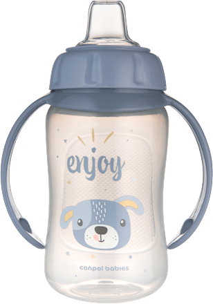 Kubek treningowy z miękkim ustnikiem 320 ml Cute Animals niebieski Canpol babies