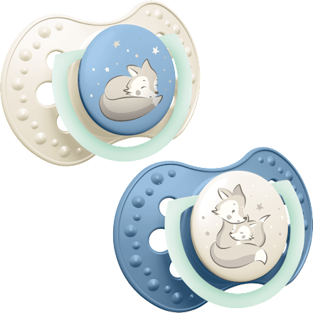Smoczek silikonowy dynamiczny 6-18 m Night & Day Boy LOVI