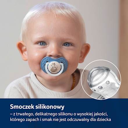 Smoczek silikonowy dynamiczny 6-18 m Night & Day Boy LOVI