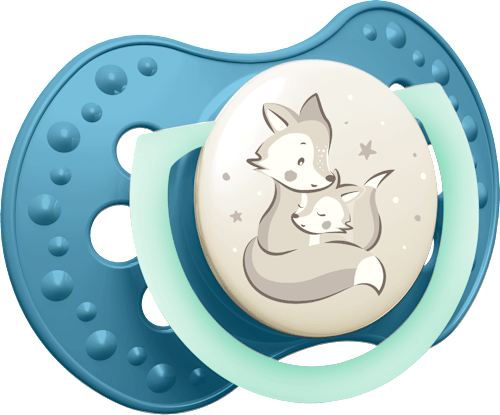 Smoczek silikonowy dynamiczny 6-18 m Night & Day Boy LOVI