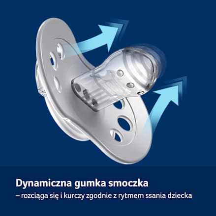 Smoczek silikonowy dynamiczny 6-18 m Night & Day Boy LOVI