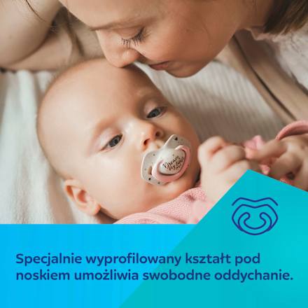Smoczek silikonowy, symetryczny Light Touch 6-18m Sleepy Koala, różowy Canpol babies