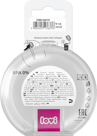 Smoczek silikonowy, dynamiczny Prime 18m+ Ivory Glow/Blush Glow LOVI