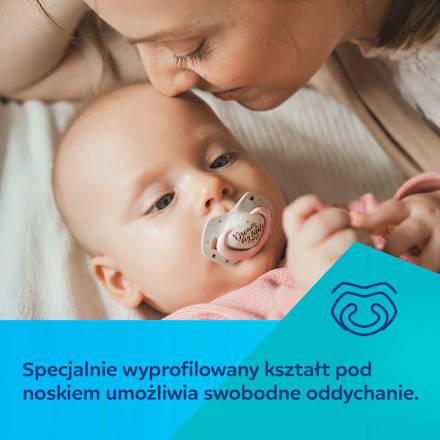 Smoczek silikonowy, symetryczny Light Touch 18m+ Sleepy Koala, różowy Canpol babies