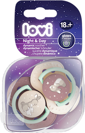 Smoczek silikonowy dynamiczny 18+ m Night & Day Girl LOVI
