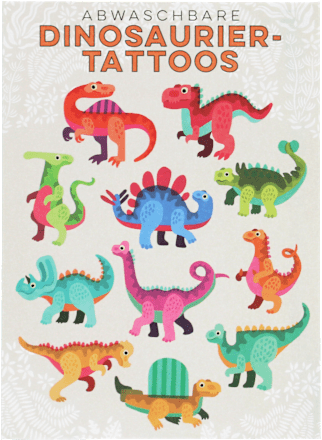 Abwaschbares Tattoos-Set Baby Dinos, mehrfarbig (12x17x0,2cm)  REX LONDON