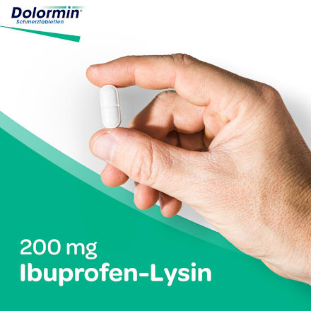 Dolormin Schmerztabletten 200 mg Ibuprofen als Ibuprofen-DL-Lysin (1:1), Filmtabletten Dolormin