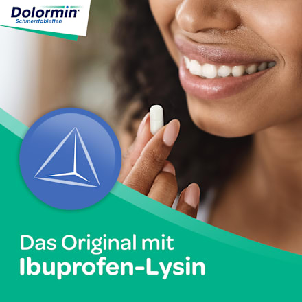 Dolormin Schmerztabletten 200 mg Ibuprofen als Ibuprofen-DL-Lysin (1:1), Filmtabletten Dolormin