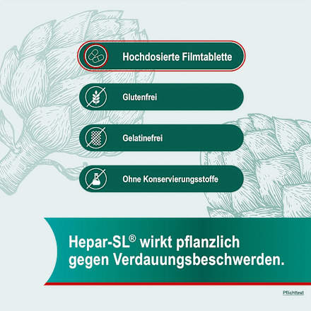 Hepar-SL 640 mg Artischockenblätter-Trockenextrakt  Filmtabletten Hepar-SL