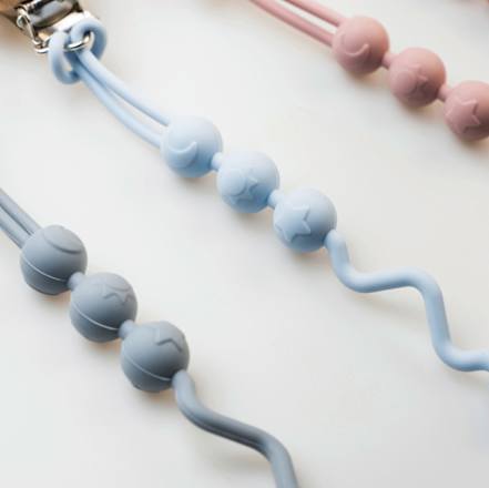 Set lănțișoare de silicon pentru suzetă, albastru babysnugg