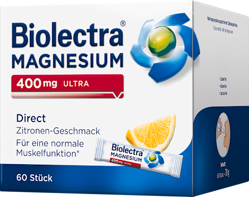 Biolectra Magnesium 400mg Ultra Direct Zitrone Stick 60 St Biolectra