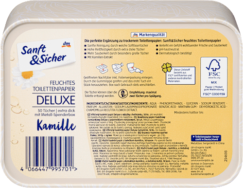 Feuchtes Toilettenpapier Deluxe Kamille Metallbox Sanft&Sicher