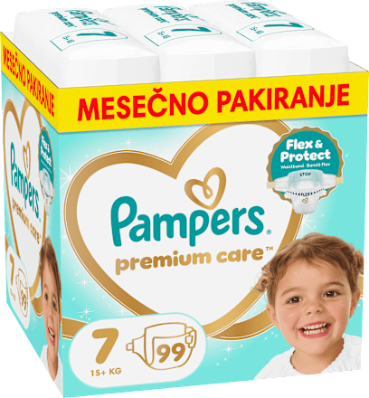 Plenice velikost 7 - mesečno pakiranje (15+ kg) Pampers Premium Care