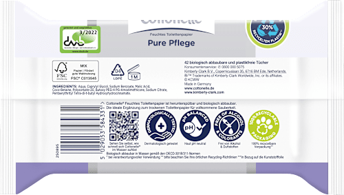 Feuchtes Toilettenpapier Pure Pflege Cottonelle