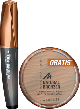 Manhattan Wonderfull Mascara 001 + Natural Bronzing Powder 001 MANHATTAN Cosmetics
