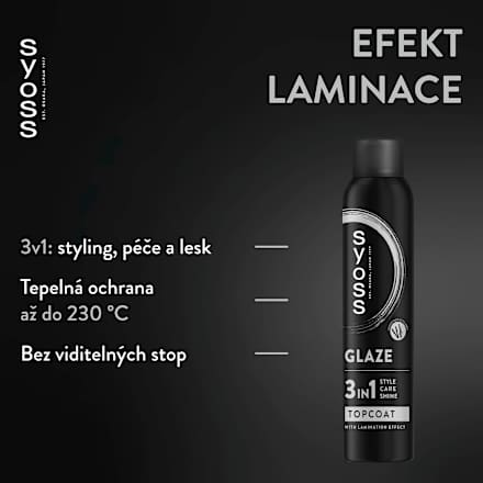 Sprej za oblikovanje kose Glaze 3u1 Topcoat syoss