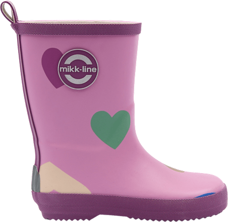 Gummistiefel mit Herz-Muster, rosa, Gr. 26/27 Mikk-Line