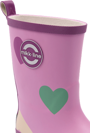 Gummistiefel mit Herz-Muster, rosa, Gr. 26/27 Mikk-Line