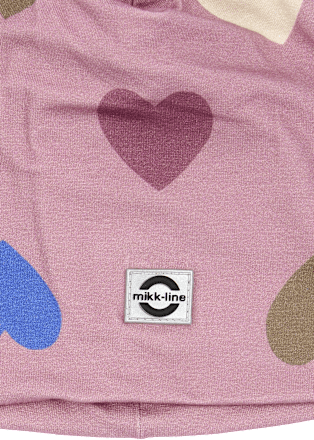 Beanie mit Herz-Muster, rosa, Gr. 122/128 Mikk-Line
